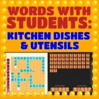 ESLEDB Games: Words With Students ("KITCHEN DISHES AND UTENSILS")